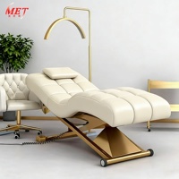 Meientai Lit de beauté électrique incurvé en métal pour cils et soins du visage, ensemble pour hôtel, salle de sport, salle de bain, réglable, haute qualité