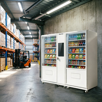 Distributeur automatique de boissons et de collations commercial avec SDK, acceptant cartes de crédit et pièces, options multiples