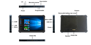 Giá rẻ nhất 10inch Intel Cherry-Trail Z8350 Tablet PC FHD 4GB + 64GB máy tính công nghiệp win10pro IP65 gồ ghề máy tính bảng với Docking - Product Image 5