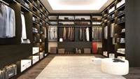 Armoire modulaire de luxe noire de style moderne avec penderie grande chambre villa