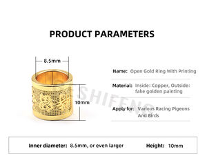 <span class=keywords><strong>Gsf</strong></span> 비둘기 반지 8.5mm 구리 새 용품 액세서리 앵무새 다리 밴드 골드 발 반지 - Product Image 3