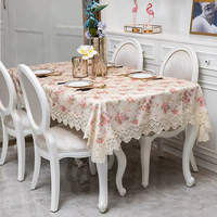 Nappe avec bordure en dentelle soluble dans l'eau et motif jacquard floral pour dîner de mariage et décoration de table d'hôtel, idéale pour la photographie