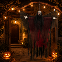 Décorations d'Halloween SIPKLR : Fantôme suspendu effrayant, accessoires sinistres pour maison hantée, décoration de jardin extérieur, fantôme effrayant de 50 pouces