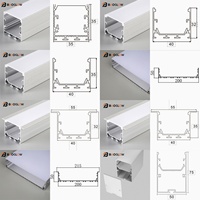 Nouveau profilé en aluminium extrudé à profil bas 40*32 moderne et personnalisé pour éclairage LED, montage en surface, plafond, mur, sol