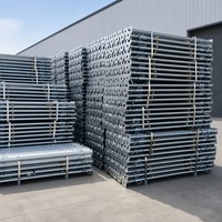 Verstelbare stalen schoringspaal 3,0-5,0M, zwaar uitgevoerde Acrow steunpaal, zwart gepoedercoat, telescopische ondersteuning voor plaat- en balkbekisting