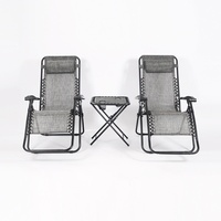 Ensemble de chaises pliantes en métal à double usage avec fauteuil inclinable zéro gravité et table pliante pour le camping en plein air