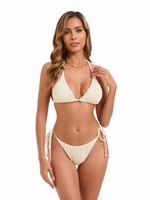 Bikini deux pièces triangle uni pour femmes 2025, Mikro, sexy, brésilien, maillot de bain personnalisé, dos nu