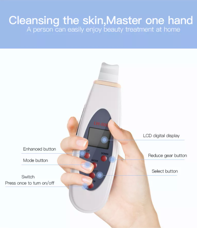 ORANGLES BOWKET Ultrasonic Skin Scrubber with LCD Display | Waterproof Rechargeable Skin Cleaner for Face & Body | Acne Removal & Massager – orangles Qatar - elegant presentation - exhibiting components - Image 6 of 6 | ideal for home | Discount on BOWKET Ultrasonic Skin Scrubber with LCD Display | Waterproof Rechargeable Skin Cleaner for Face & Body | Acne Removal & Massager – orangles Qatar Virginia | Free Shipping ORANGLES