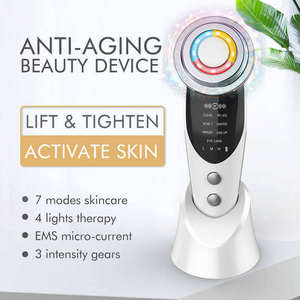 Appareil facial micro-courant 7-en-1 pour le rajeunissement de la peau, le resserrement, le lifting du visage, le massage anti-âge, outil de beauté pour la maison - Product Image 2