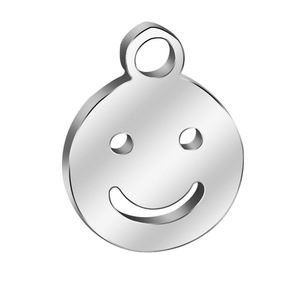 Bracelet creux de logo de <span class=keywords><strong>visage</strong></span> de sourire <span class=keywords><strong>pendentif</strong></span> <span class=keywords><strong>gravé</strong></span> de bijoux d'acier inoxydable d'or avec les étiquettes en métal pour des enfants - Product Image 6