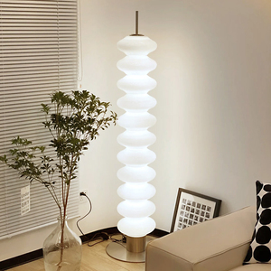 Lampe de sol design moderne en verre sphérique, style contemporain, design tandem, <span class=keywords><strong>chrome</strong></span>, blanc opale, LED, décoration intérieure, chambre à coucher, bureau - Product Image 3