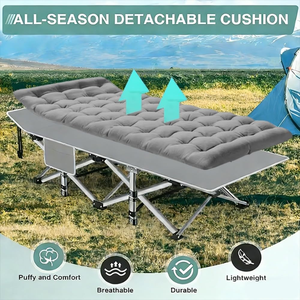 Lit de camping pliable portable pour adultes avec matelas pour la sieste à la maison, au bureau, en plein air, la randonnée, la pêche - Product Image 5