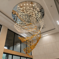 Lampes de hall d'hôtel modernes et créatives de grande taille, lampes d'escalier en verre personnalisées pour hall d'exposition, villa, luminaires suspendus, lustres
