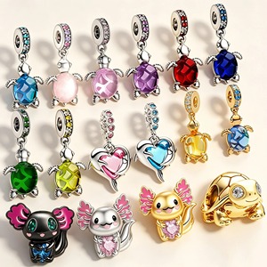 Nouveauté : Perles Breloques Tortue Marine, Dauphin, <span class=keywords><strong>Salamandre</strong></span> pour Bijoux DIY Femme – Idéales pour Bracelets - Product Image 1