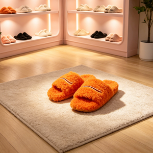 Pantoufles de luxe en fourrure moelleuse à bout ouvert, tendance, plates, de créateur, pour femmes - Prix de gros - Product Image 2