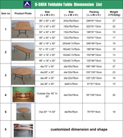 Table pliante rectangulaire d'extérieur en bois contreplaqué