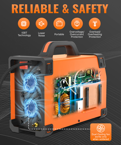 เครื่องเชื่อมอะลูมิเนียม250Amp แบบทิกด HBT250P แบบพกพาเครื่องเชื่อมแบบทิกลัมแบบอะลูมิเนียม - Product Image 3