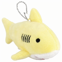 Porte-clés Requin en Peluche Mignon Zaves Écologique et Durable, Breloque Souple pour Sac, Pendentif pour Clés, Sac à Dos, Sac à Main, Mini Jouet Jaune