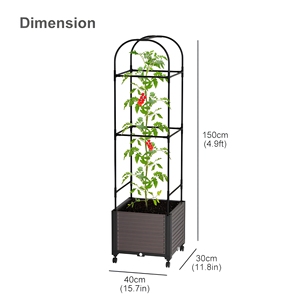Sistema de Jardinería Reutilizable <span class=keywords><strong>con</strong></span> Autorriego, Jaula Elevada para Tomates, Jardinera Elevada <span class=keywords><strong>con</strong></span> <span class=keywords><strong>Ruedas</strong></span> - Product Image 5