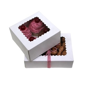Cajas de Cartón para Punto de Venta Kraft con Ventana para Pastelería, Panadería, Donas, <span class=keywords><strong>Caja</strong></span> de Alimentos Fácil de Ensamblar - Product Image 1
