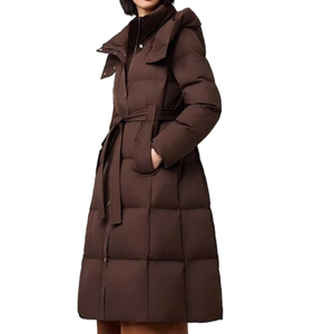 Veste matelassée d'hiver pour <span class=keywords><strong>femme</strong></span>, parka longue à <span class=keywords><strong>capuche</strong></span>, manteau coupe-vent décontracté, logo, boutons, doublure en nylon, réversible, respirant - Product Image 3