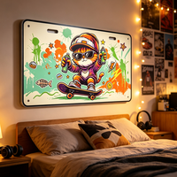 Plaque murale décorative en aluminium personnalisée avec motif imprimé, panneau métallique vintage, enseigne en étain pour la vente en gros