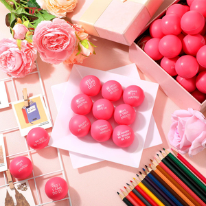 Jouets d'exercice pour les mains ronds roses de 63 mm, pour détendre les muscles, balle anti-stress en PU, balle de soulagement du stress - Product Image 2
