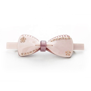 Thời Trang <span class=keywords><strong>Bow</strong></span> Hình Tóc Barrette Mới Hàn Quốc Phong Cách Cô Gái Tóc Barrette Rhinestone Bowknot Phụ Nữ Tóc Clip Barrette - Product Image 1