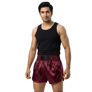Lightweight Stretch Breathable Quick Dry Washed Front Muay Thai Shorts High-Demand Plain Dyed 100% Cotton Martial <b>Arts</b> Wear - Product Image 1