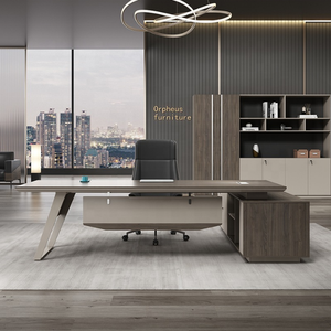 High End L Shape boss Luxury Wooden <strong>Desk</strong> Sectional <strong>Office</strong> Furniture <strong>Rustic</strong> Modern Executive Chairman <strong>Office</strong> <strong>Desk</strong> - Product Image 2