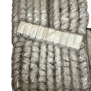 Cable de datos tipo C a tipo C de 0.5M, cable de carga rápida blindado de PVC para teléfono móvil, negro y blanco, con una sola cabeza niquelada - Product Image 5