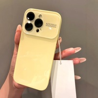 Coque de protection antichoc en verre trempé couleur bonbon de luxe pour appareil photo iPhone 17 16 15 14 13 Pro Max, coque arrière rigide