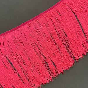 ZSY 사용자 정의 10 "폴리에스터 25 cm 네온 핑크 스트레치 프린지 옷 스트레치 프린지 댄스웨어 의류 - Product Image 3