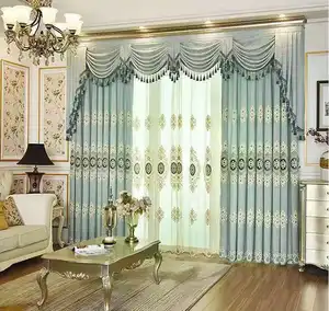 Bedroom Living Room Jacquard Curtain with Valance Blackout Modern Curtain Luxury Butterfly Curtain Fabric 100% Polyester Window