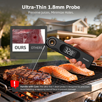 Thermomètre à viande à lecture instantanée à double affichage INKBIRD IHT-51K Lecture rapide Sonde ultra-fine pour la cuisson, le grillage, la pâtisserie, le barbecue
