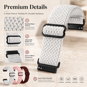 Bracelet de montre Ouruoxi en nylon à motif ondulé élastique 20 mm 22 mm pour <span class=keywords><strong>Huawei</strong></span> <span class=keywords><strong>GT3</strong></span> avec boucle, bracelet extensible de remplacement - Product Image 4
