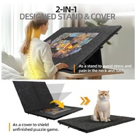 Table de puzzle en feutre portable, tableau de classification pliable avec 6 tiroirs, support et couvercle pour le puzzle des enfants