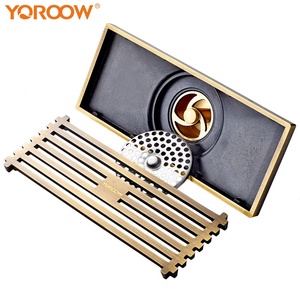 YOROOW cromato 4 pollici di scarico a pavimento in ottone 200x80mm di lunghezza Anti-odore intagliato per bagno di drenaggio canale di sigillatura - Product Image 4