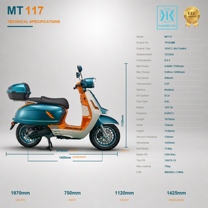 <span class=keywords><strong>Scooter</strong></span> à essence EEC <span class=keywords><strong>Vintage</strong></span> 125cc, roues de 12 pouces, refroidissement par air, monocylindre, deux places, repose-pieds, moto rétro - Product Image 3