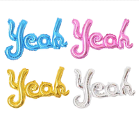Ballon en aluminium à lettres intégrées « Yeah » 4 couleurs, idéal pour les anniversaires et les remises de diplômes – Vente en gros