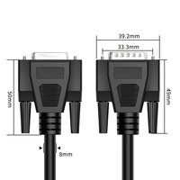 Cable db15 UL personalizado d sub 15 pin, conector trenzado blindado, serie macho hembra, extensión de 26AWG d-sub db15