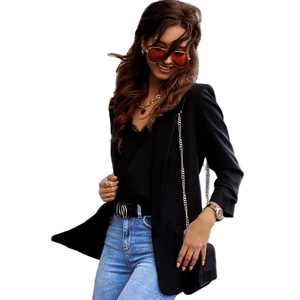 <span class=keywords><strong>Blazer</strong></span> de Poliéster con Cuello de Traje y Manga Regular con Botón de un Solo Grano de Source Factory para Damas - Product Image 6