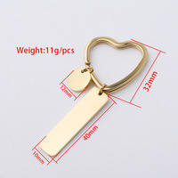 Porte-clés personnalisé avec Logo gravé, plaqué or 18K, miroir en acier inoxydable poli, blanc, pièces