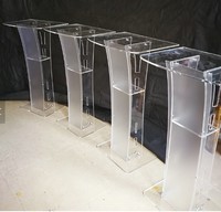 Pupitre de cérémonie en acrylique transparent facile à assembler et détachable, pupitre d'église en acrylique avec éclairage LED