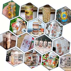 Mug en verre dépoli transparent pour sublimation 16oz, style canette de bière, avec couvercle en bambou et pailles, entrepôt USA - Product Image 4