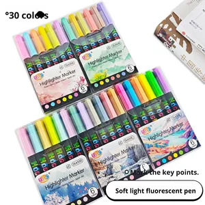 Rotulador Fluorescente Guangna 650, Punta Oblicua, 30 Colores, Luz Suave, Protección Ocular, Juego de Resaltadores para Estudiantes, Rotulador Huidel - Product Image 5
