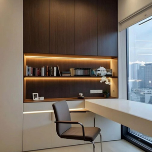 Estantería de pared minimalista moderna y lujosa personalizada con cajones de madera para bibliotecas de apartamentos - Product Image 6