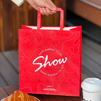 Sac d'emballage personnalisé pour boulangerie, croissants, pain, café, boissons, aliments à emporter, sac en papier kraft avec poignées