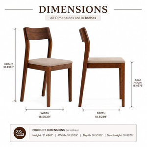 Solid Rosewood <b>Dining</b> <b>Chair</b> <b>Rustic</b> Teak Finish Wooden <b>Chair</b> for <b>Dining</b> Room Living Room Bedroom Home Furniture Set of 2 - Product Image 2