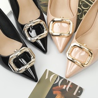 Boucles décoratives carrées en métal conformes aux normes UE/US pour chaussures, breloques détachables élégantes pour chaussures, vente en gros d'accessoires pour chaussures